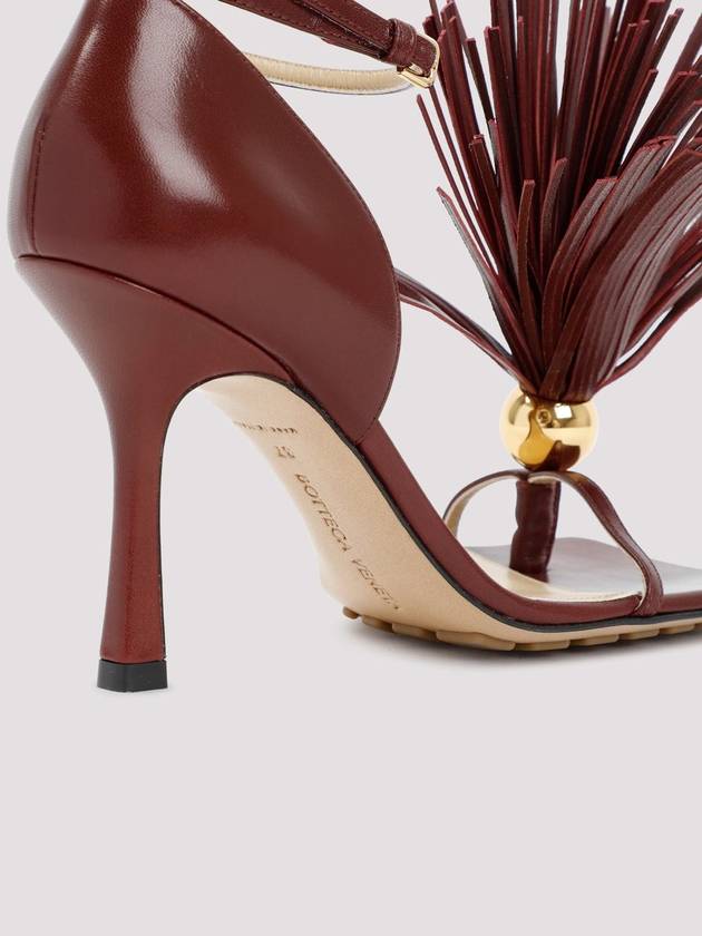 Stretch Strap Sandal Heels Burgundy - BOTTEGA VENETA - BALAAN 4