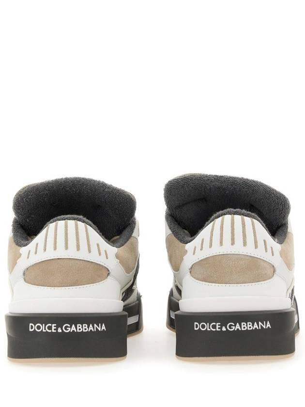 23 fw Taupe White Leather New Rome Sneakers CS2211AO482HKXBK B0480738660 - DOLCE&GABBANA - BALAAN 3