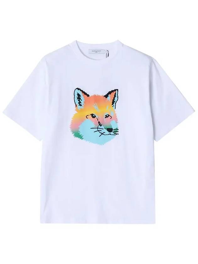 Vibrant Fox head Easy Short Sleeve T-Shirt White - MAISON KITSUNE - BALAAN 6