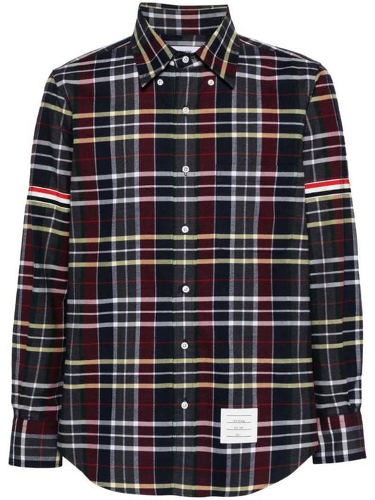 Tartan Check Flannel Shirt MWL301OF0659 - THOM BROWNE - BALAAN 1