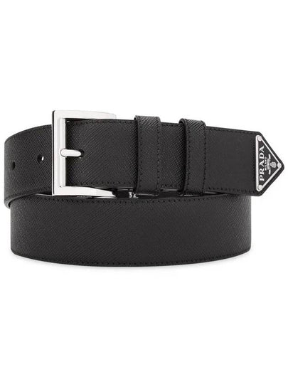 Saffiano Leather Belt Black - PRADA - BALAAN 2