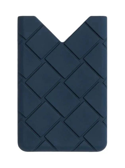 Intrecciato Silicone Card Wallet Deep Blue - BOTTEGA VENETA - BALAAN.