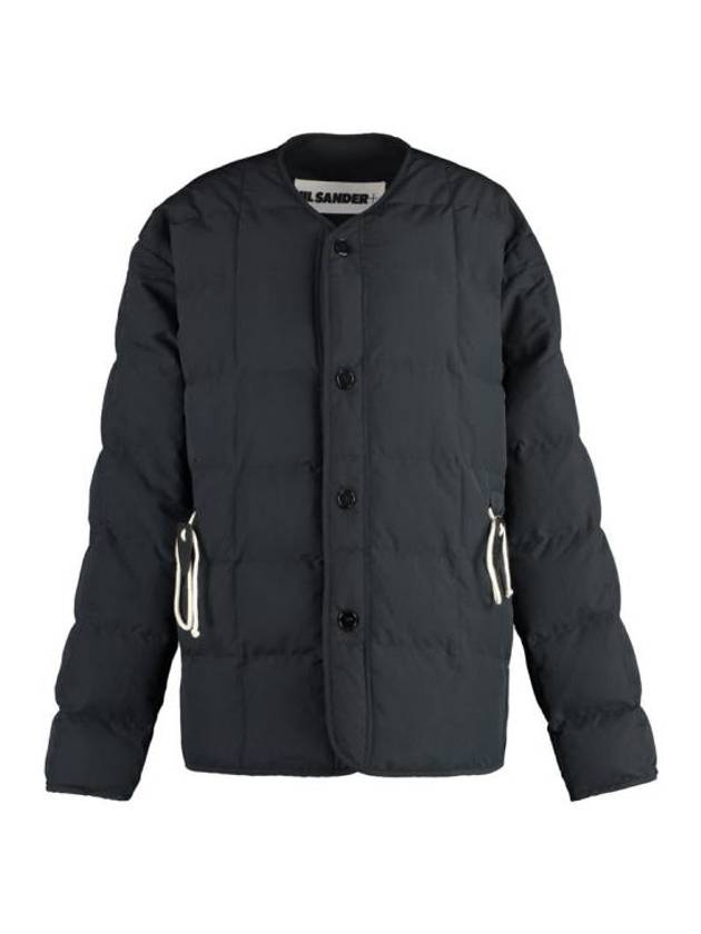 Round Neck Quilted Down Padded Jacket Black - JIL SANDER - BALAAN 1