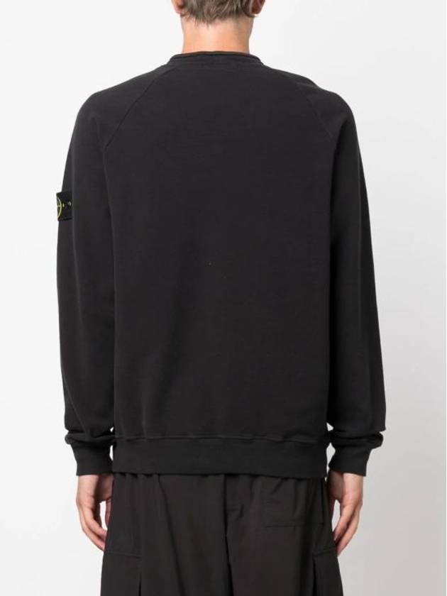 Stretch Cotton Fleece Mock Turtleneck Sweatshirt Black - STONE ISLAND - BALAAN 5