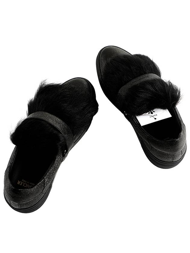 Fur Panel Low-Top Sneakers Black - MONCLER - BALAAN 5