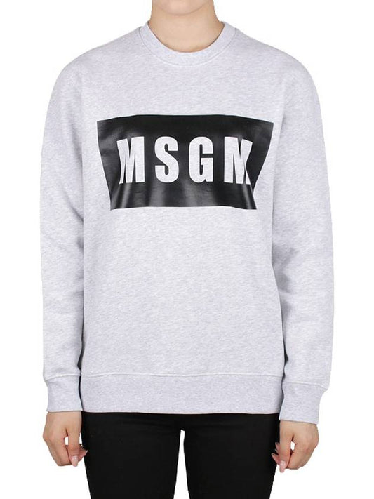 Box Logo Crew Neck Cotton Sweatshirt Grey - MSGM - BALAAN 2