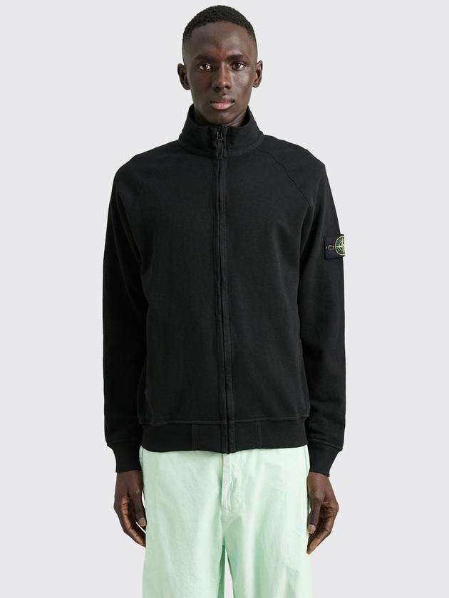 Garment Dyed OLD Treatment Zip Up Jacket Black - STONE ISLAND - BALAAN 4