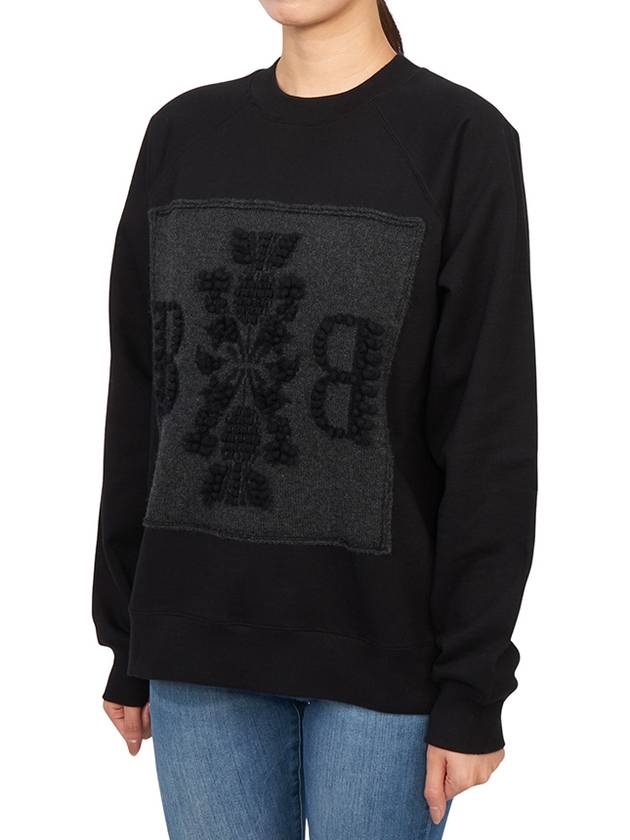 B logo patch cashmere sweatshirt black - BARRIE - BALAAN 5