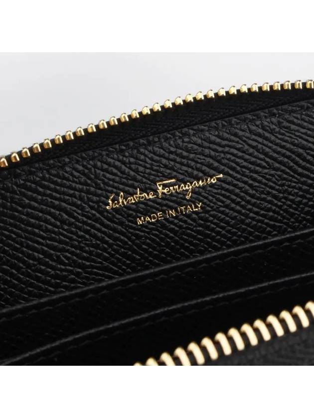 Vara Bow Zipper Card Wallet Black - SALVATORE FERRAGAMO - BALAAN 4