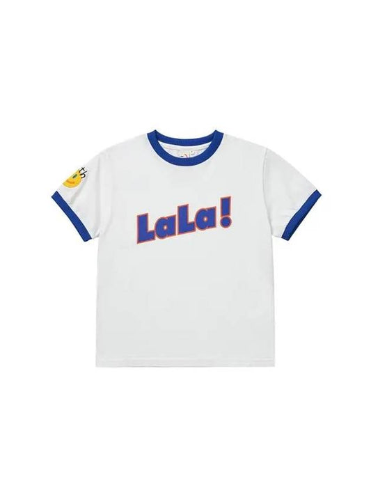 Lala Two-Tone Short Sleeve T-Shirt Blue White - LALA SMILE - BALAAN 1