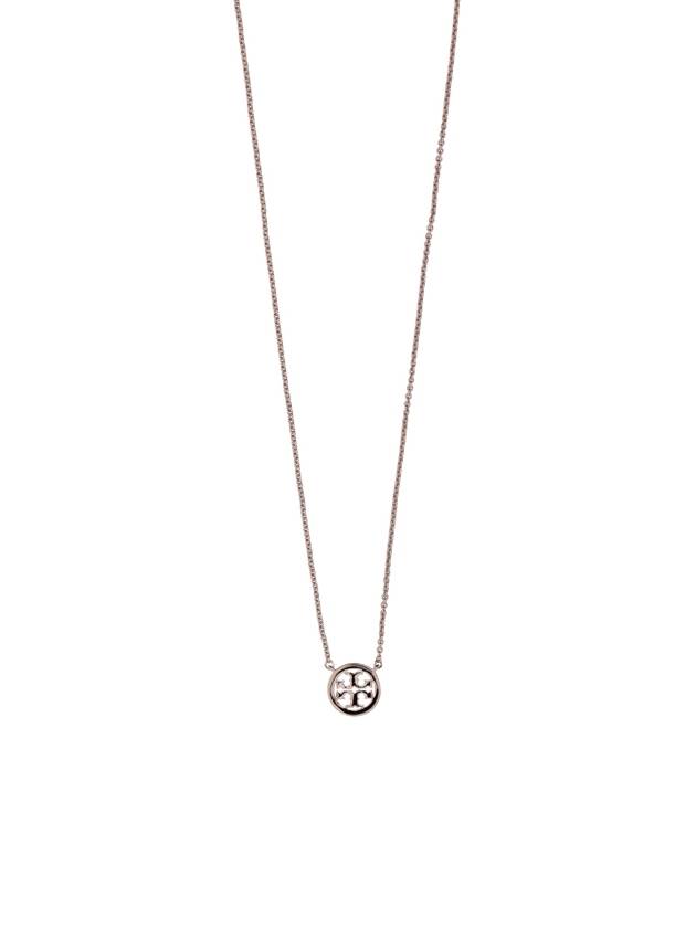 Miller Pave Logo Delicate Necklace Silver - TORY BURCH - BALAAN 3