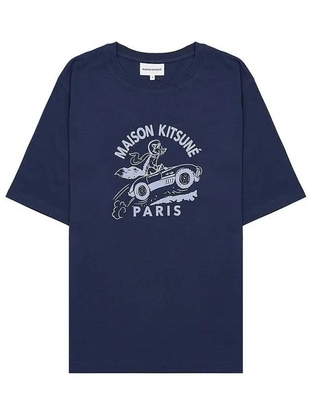 Racing Fox Comfort Short Sleeve T-Shirt Ink Blue - MAISON KITSUNE - BALAAN 2