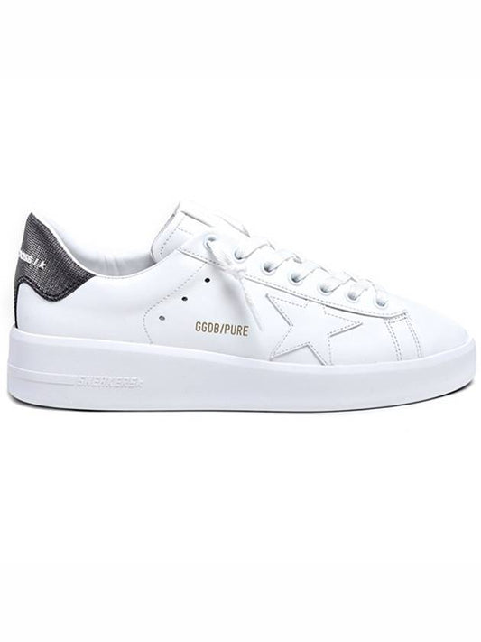 Pure Star Heel Glitter Low Top Sneakers White - GOLDEN GOOSE - BALAAN.