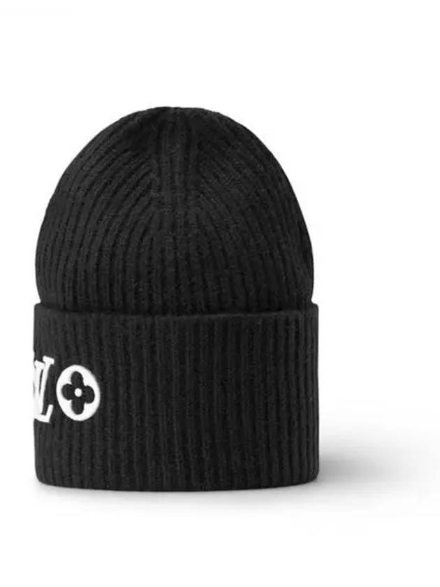 Monogram Flower Signature Headline Wool Beanie Black - LOUIS VUITTON - BALAAN 2