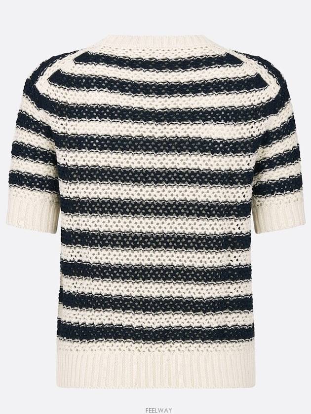 Dior Marini re Short Sleeve Sweater White Blue Signature - DIOR - BALAAN 3