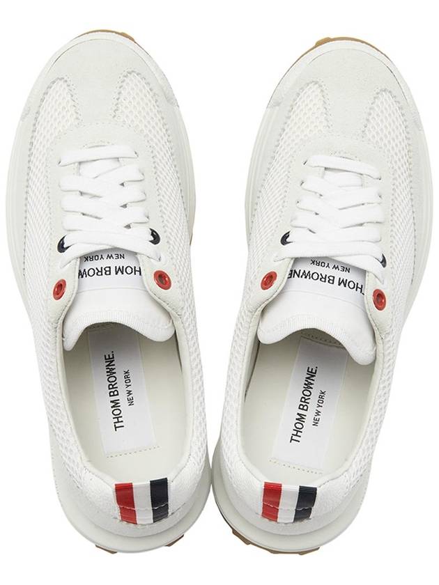 Thom Women Browne Nylon Tech Runner Low Top Sneakers Grey White - THOM BROWNE - BALAAN 4