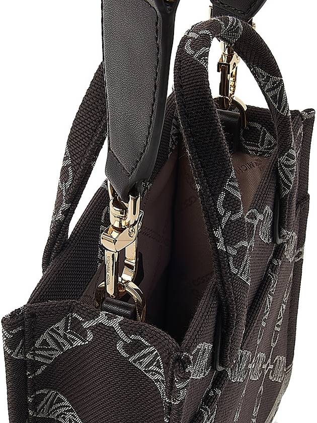 Gigi Extra Small Empire Logo Jacquard Cross Bag Chocolat - MICHAEL KORS - BALAAN 8