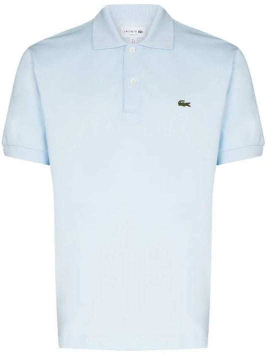 Men's Logo Classic Fit Cotton Short Sleeve Polo Shirt Sky Blue - LACOSTE - BALAAN.