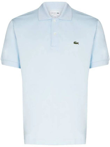 Men's Logo Classic Fit Cotton Short Sleeve Polo Shirt Sky Blue - LACOSTE - BALAAN 1