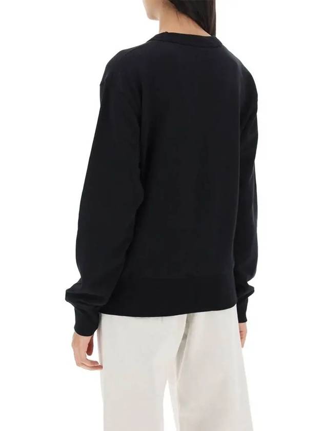 Logo Patch Regular Fit Crew Neck Sweatshirt Black - ACNE STUDIOS - BALAAN 4