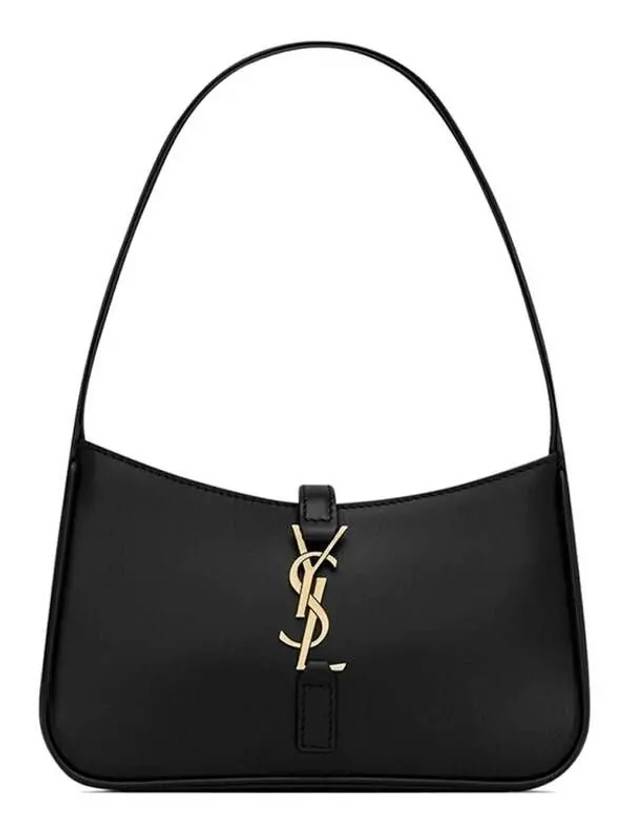 LE 5A 7 Small Smooth Leather Hobo Shoulder Bag Black - SAINT LAURENT - BALAAN 2