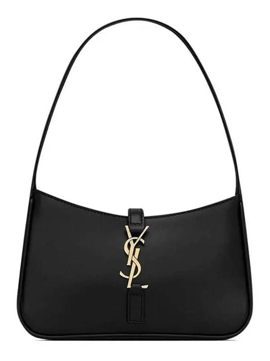 LE 5A 7 Small Smooth Leather Hobo Shoulder Bag Black - SAINT LAURENT - BALAAN 2