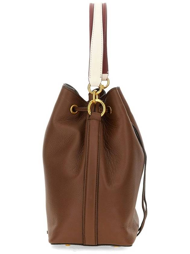 Logo Leather Bucket Bag Brown - BALLY - BALAAN 4