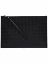 Intrecciato Strap Large Clutch Bag Black - BOTTEGA VENETA - BALAAN 2