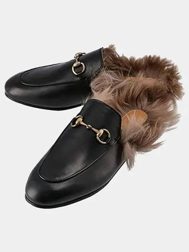 2015 Re-edition Princetown Fur Mule Slippers Black - GUCCI - BALAAN 2