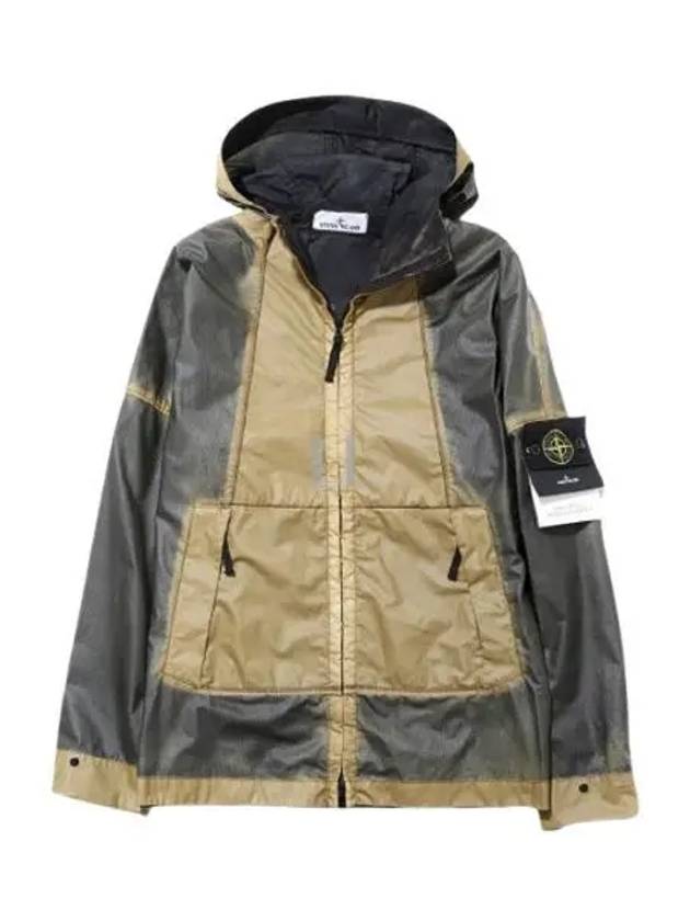 Hand Sprayed Mussola Gommata TC Hooded Jacket Dark Beige - STONE ISLAND - BALAAN 2