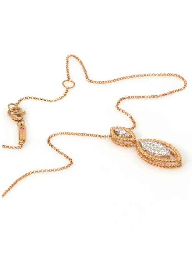 New Barocco 18K rose gold diamond pendant Italian chain necklace - ROBERTO COIN - BALAAN 6