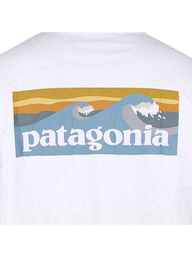 Men's Boardshort Logo Pocket Cotton Short Sleeve T-Shirt White - PATAGONIA - BALAAN 8