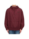 Men's Back Logo Hooded Windbreaker Burgundy - GOLDEN GOOSE - BALAAN 1