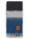 Striped Mohair Wool Muffler Blue Grey - LOEWE - BALAAN 2