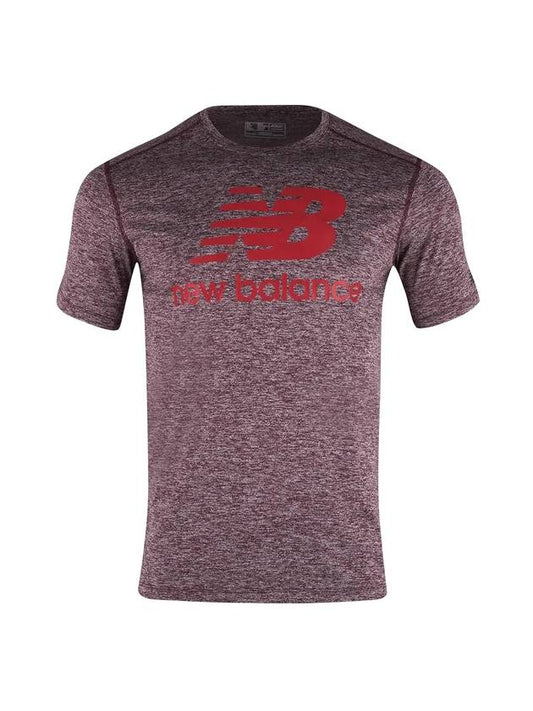 Core Graphic Heated Short Sleeve T-Shirt Wine - NEW BALANCE - BALAAN 2