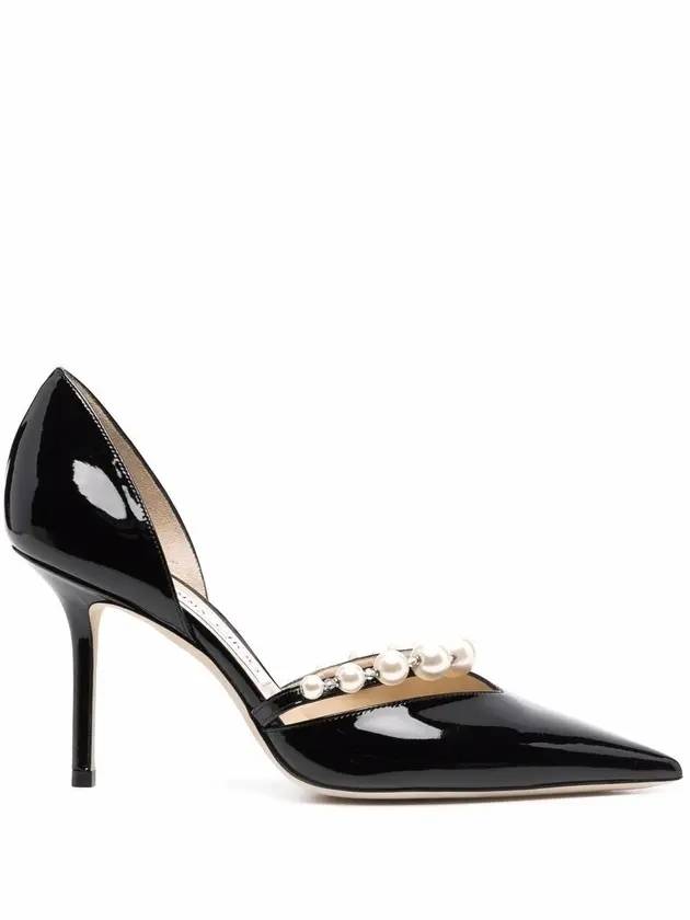 Aurelie 85 Pearl Patent Leather Pumps Heels Black - JIMMY CHOO - BALAAN 1