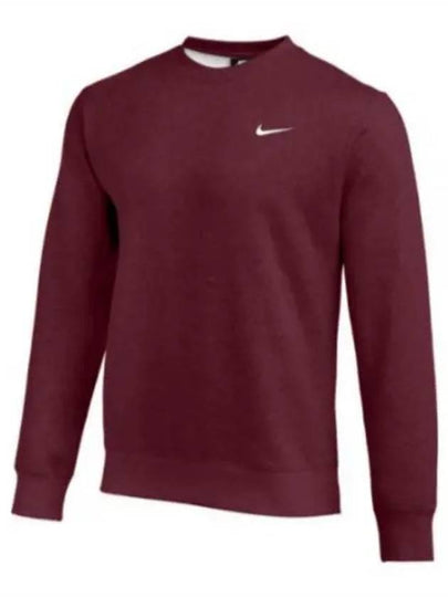 Team Club Crew Fleece Sweatshirt Dark Maroon - NIKE - BALAAN 2