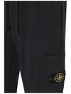 Stretch Cotton Tela Paracadute Cargo Straight Pants Black - STONE ISLAND - BALAAN 4