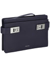 Gancini Buckle Pouch Bag Midnight Blue - SALVATORE FERRAGAMO - BALAAN 2