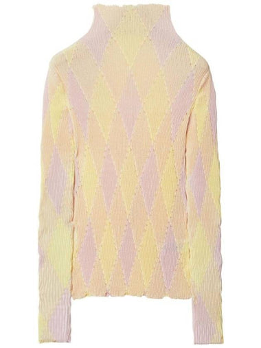 high-neck argyle intarsia knit sweater - BURBERRY - BALAAN 1