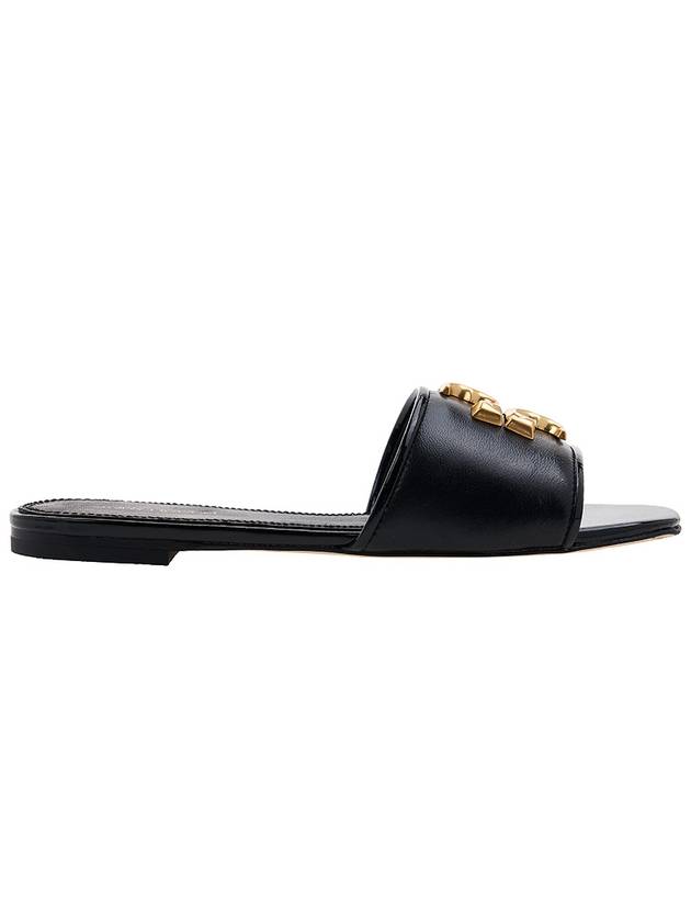 Logo Eleanor Slippers Black - TORY BURCH - BALAAN 3