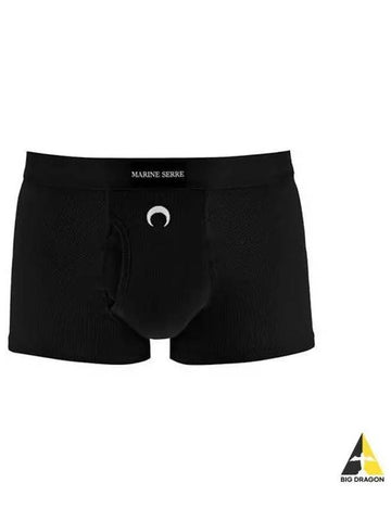 Marine Serre Embroidered Logo Boxer Drawn Black UW030ICONWJERCO0022 - MARINE SERRE - BALAAN 1