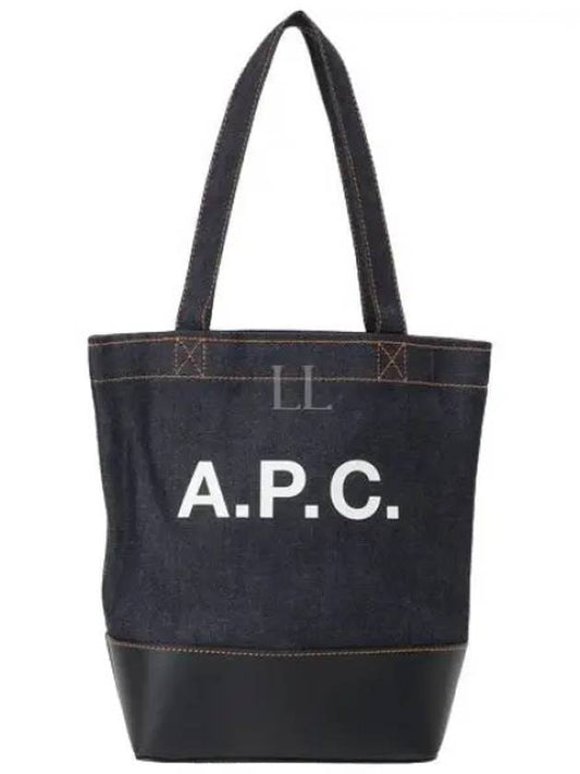 Logo Denim Axel Small Tote Bag Navy - A.P.C. - BALAAN 2