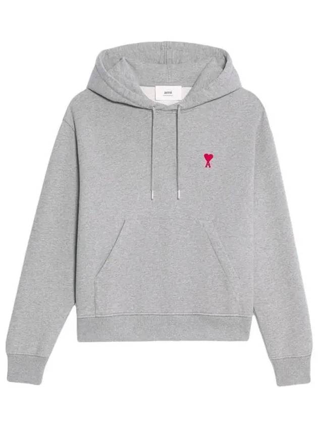 Heart Small Logo Hoodie Grey - AMI - BALAAN 2