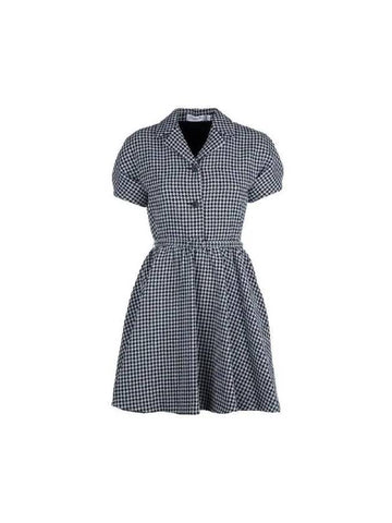 Dior houndstooth wool puff dress 351R28A1423 9330 - DIOR - BALAAN 1