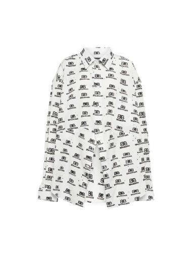 36 Women s Swing BB Icon Monogram Oversized Shirt Jacket - BALENCIAGA - BALAAN 1