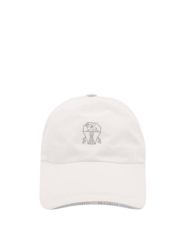 Embroidered Logo Curved Peak Ball Cap White - BRUNELLO CUCINELLI - BALAAN 1