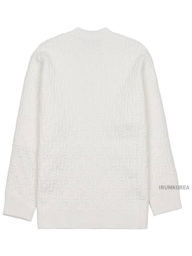 FF Logo Embossed Pullover Knit Top White - FENDI - BALAAN 3