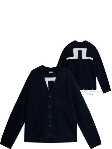 CLARKE Clark Men s Knit Wool Alpaca Cardigan Navy AMKW09408 - J.LINDEBERG - BALAAN 1