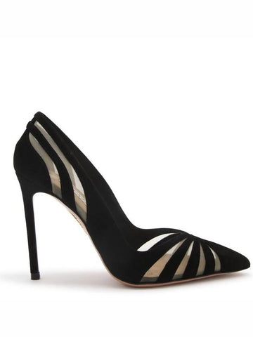 Aquazzura Black Leather The Spy Pump 105 - AQUAZZURA - BALAAN 1